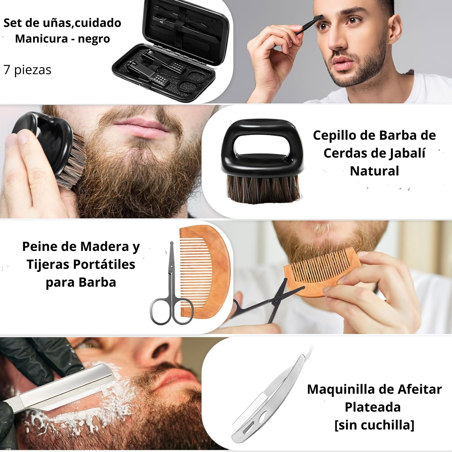 Nuevo Set de Regalo de Cumpleaños para Hombres, 15 Piezas, Kit de Cuidado personal ( negro)