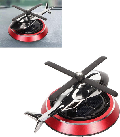 Helicopter Car Air Fresheners Rotating, Solar Car Fresheners Airplane Car Perfume Decoration for Office Bar, Relieve Stress Alloy Car Essential Oil Diffuser for Home (Red)