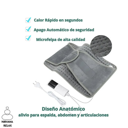 Almohadilla eléctrica Nirvana Relax para alivio del dolor lumbar y muscular"