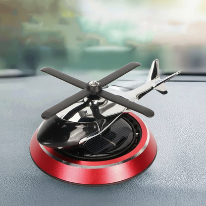 Helicopter Car Air Fresheners Rotating, Solar Car Fresheners Airplane Car Perfume Decoration for Office Bar, Relieve Stress Alloy Car Essential Oil Diffuser for Home (Red)