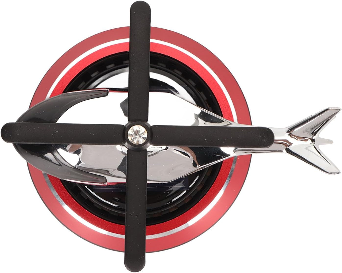 Helicopter Car Air Fresheners Rotating, Solar Car Fresheners Airplane Car Perfume Decoration for Office Bar, Relieve Stress Alloy Car Essential Oil Diffuser for Home (Red)