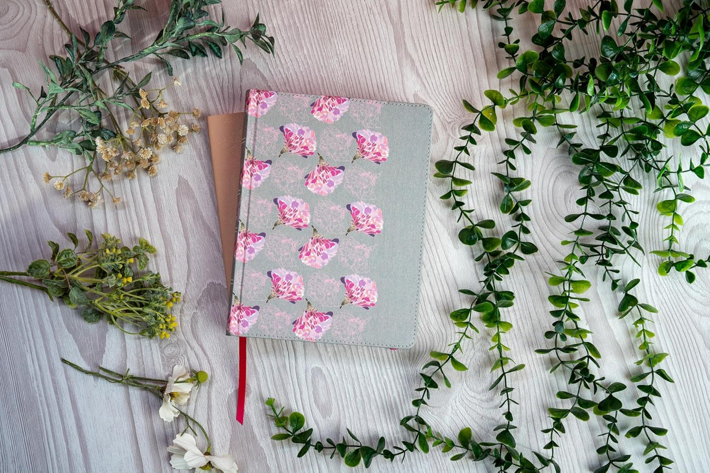 Biblia de Apuntes RVR60 Gris/Floral