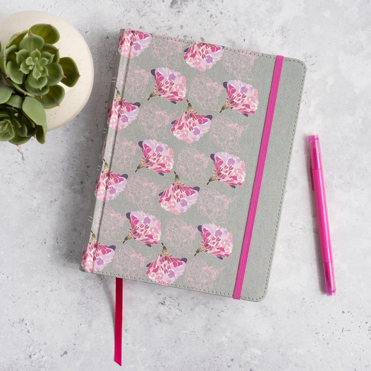 Biblia de Apuntes RVR60 Gris/Floral