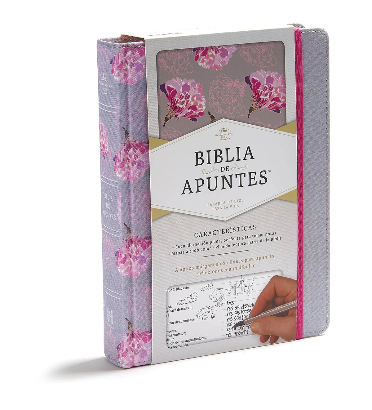 Biblia de Apuntes RVR60 Gris/Floral