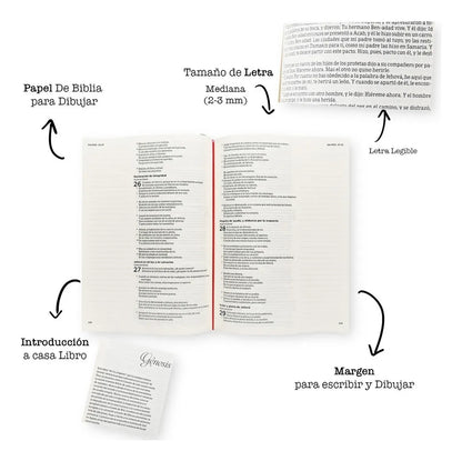 Biblia de Apuntes RVR60 Gris/Floral