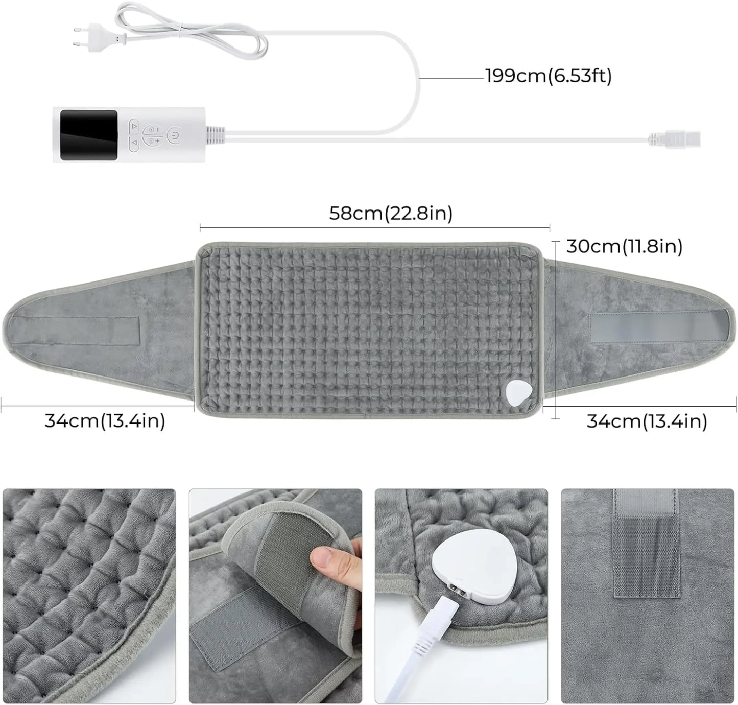 Almohadilla eléctrica Nirvana Relax para alivio del dolor lumbar y muscular"