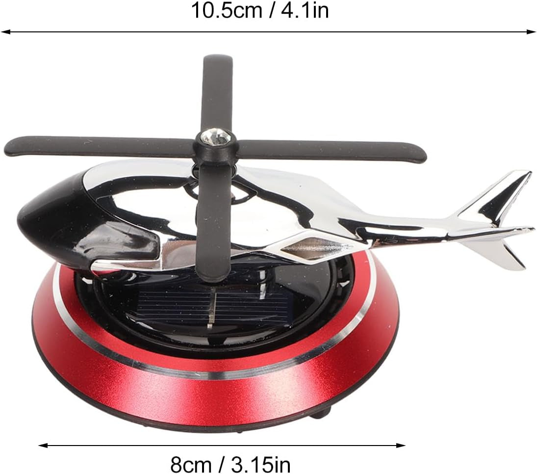 Helicopter Car Air Fresheners Rotating, Solar Car Fresheners Airplane Car Perfume Decoration for Office Bar, Relieve Stress Alloy Car Essential Oil Diffuser for Home (Red)
