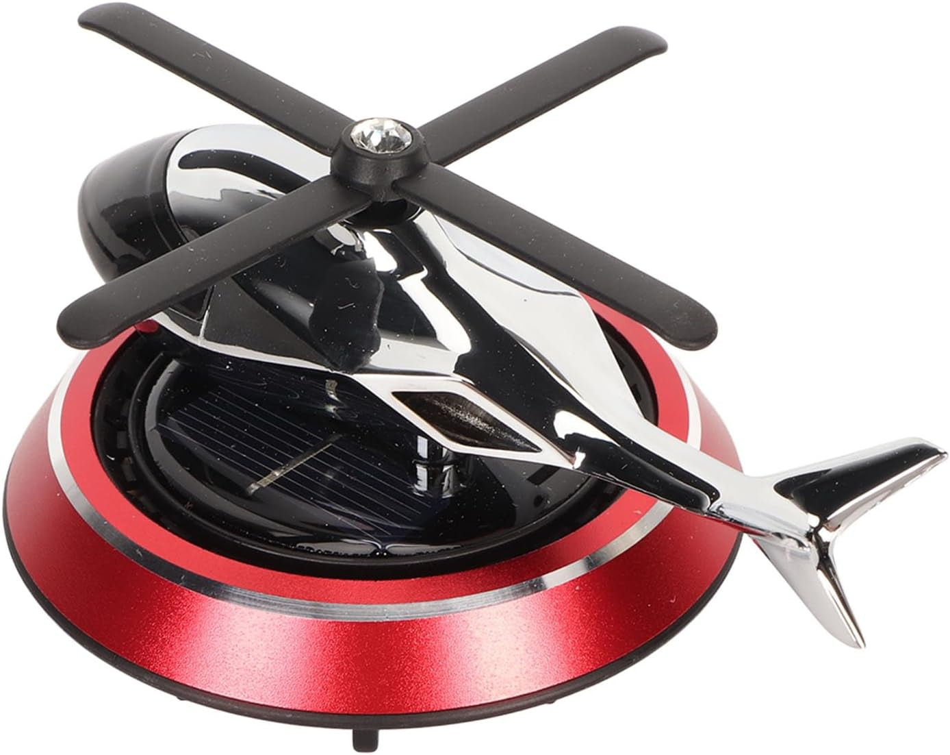 Helicopter Car Air Fresheners Rotating, Solar Car Fresheners Airplane Car Perfume Decoration for Office Bar, Relieve Stress Alloy Car Essential Oil Diffuser for Home (Red)