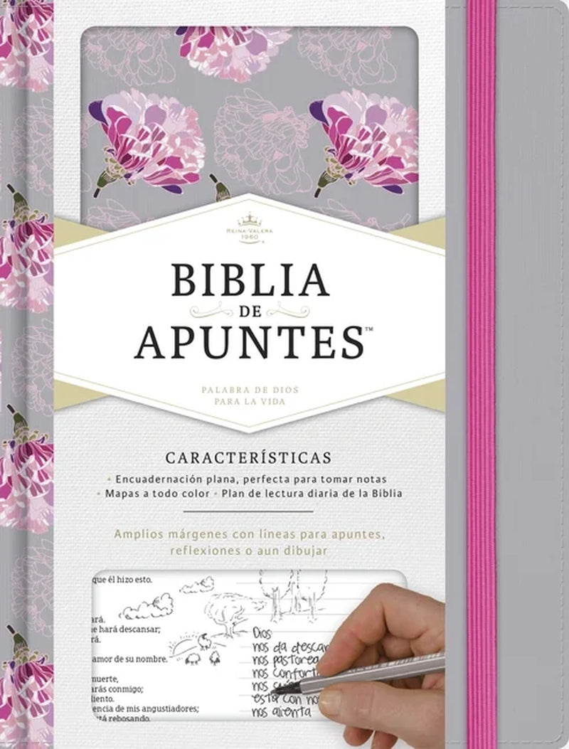 Biblia de Apuntes RVR60 Gris/Floral